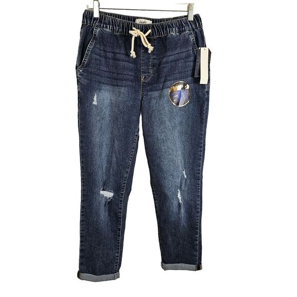 Angels Denim - Angels Forever Young Womens Pants 10 Signature Relaxed Jogger Drawstring Stretch